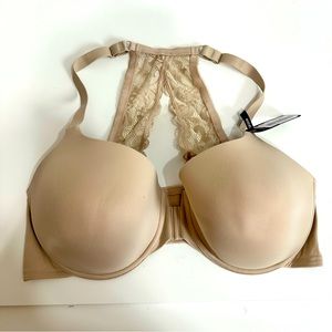 Modern Movements Womens Front Closure Lace Racerback in Nude 40DD